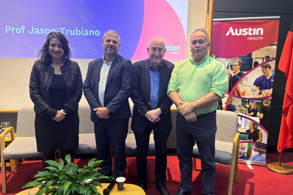 Professor John Fraser AO, Nobel Laureate Professor Peter Doherty, Professor Brett Sutton AO and Professor Elif Ekinci, at Austin Health's ResearchFest 2026.